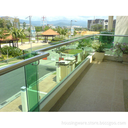 Frameless Glass Railing with Handrail